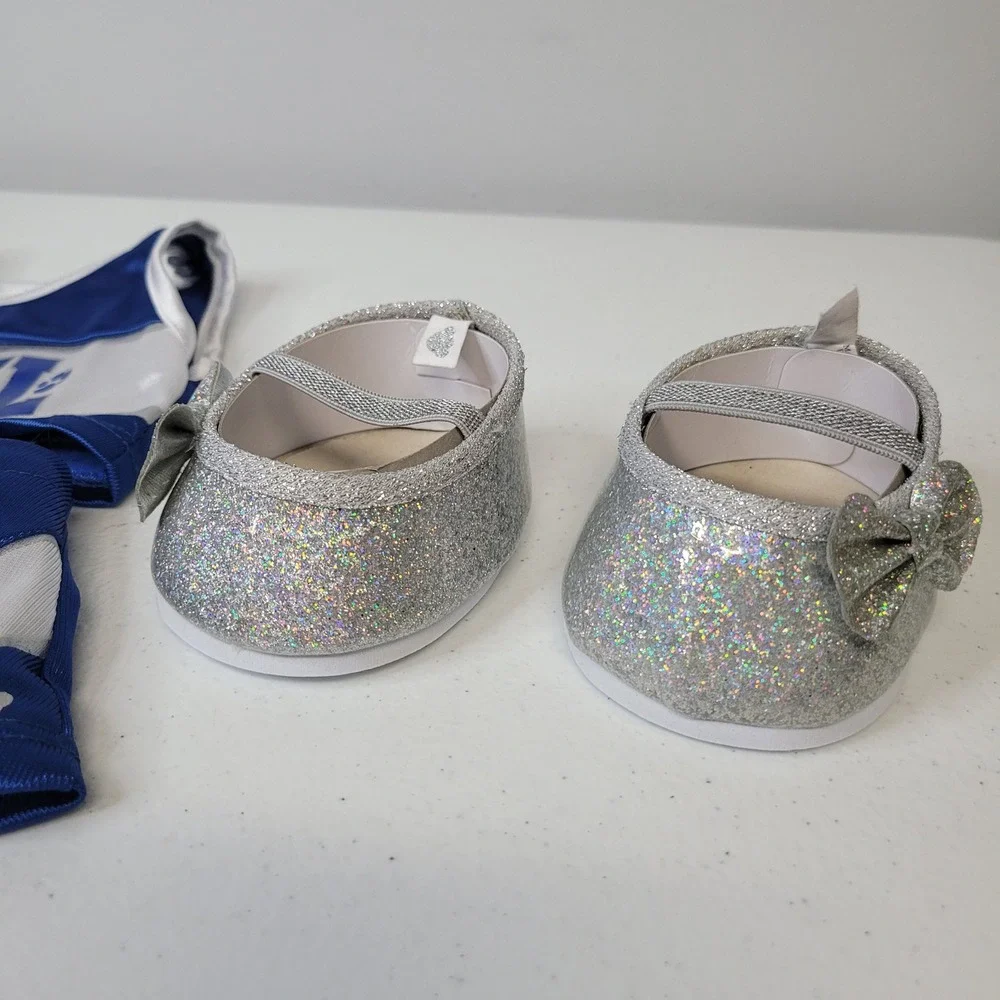 Build A Bear BAB GWL Great Wolf Lodge Cheerleader Outfit Blue Silver with Shoes‎
